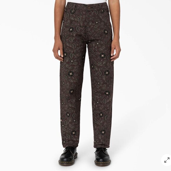 Dickies Black Paisley Straight Leg Pants - Picture 1 of 3